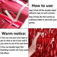 thumbnail image 6 of Red Foil Curtain Backdrop - 3x8 Feet, Pack of 2 | Metallic Red Fringe Curtain Backdrop | Red Foil Fringe Curtain | Red Streamer Backdrop for Birthday, Disco Party and Graduation Decorations, 6 of 7