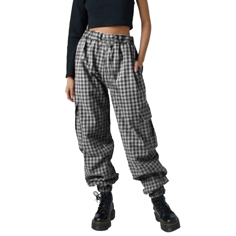plaid cargo pants womens
