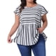 thumbnail image 1 of Blusa de talla grande para mujeres Agnes Orinda, con estampado floral bohemio, cuello redondo y mangas con volantes, 3X blanca, 1 of 6