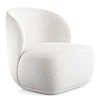 Modholic Tuva Lounge Chair, White Boucle