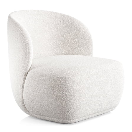 Modholic Tuva Lounge Chair, White Boucle