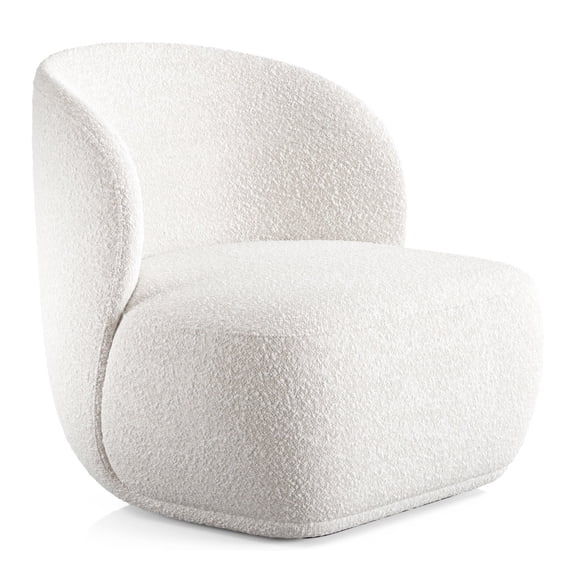 Modholic Tuva Lounge Chair, White Boucle