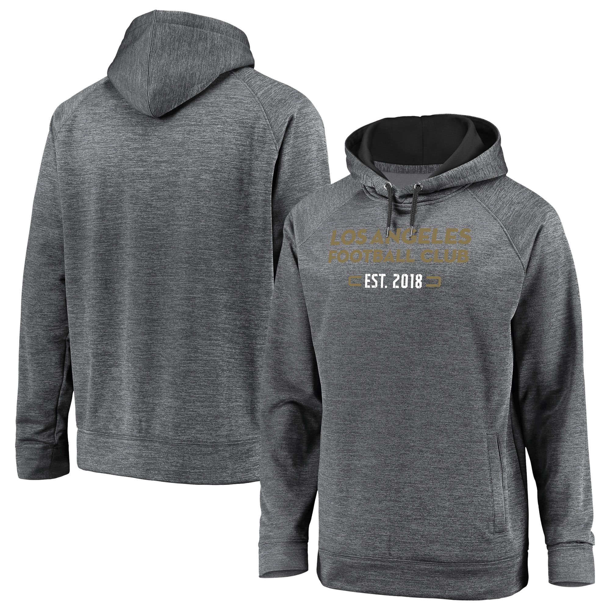 LAFC Fanatics Branded Battle Charged Raglan Pullover Hoodie - Gray ...
