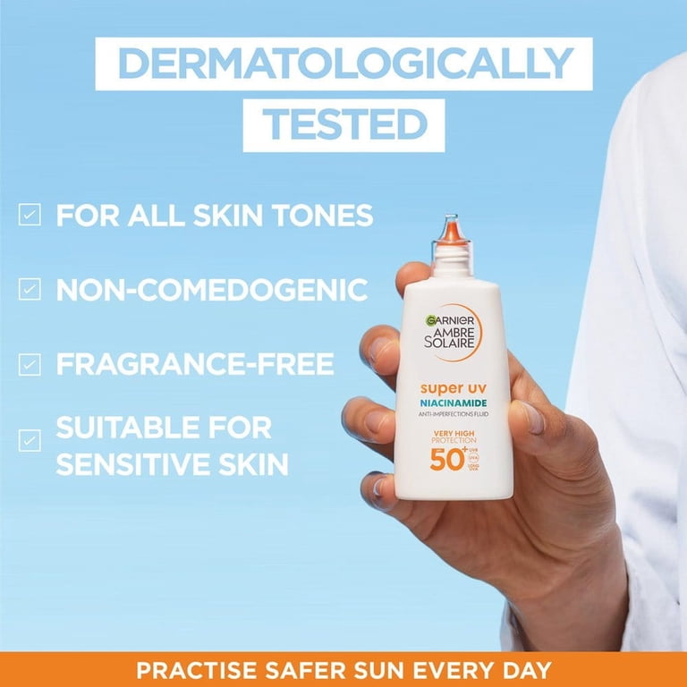 Garnier Super UV SPF50 日焼け止め 40ml 5本セット Garnier Ambre Solaire Super UV Niacinamide Facial SPF50+ Cream