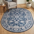 thumbnail image 3 of Madison Traditional 5' x 7' Oval Dark Blue Polypropylene Indoor Area Rug, 3 of 6