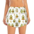 thumbnail image 4 of Lsque Lovely Avocado Printed Women's Running Shorts with Liner Pockets,Elastic Quick Dry Workout Athletic Gym Yoga Shorts,Womens High Waist Shorts-Small, 4 of 9