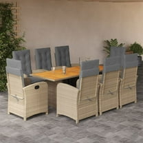 vidaXL Dining Set Grey, Brown, Navy Blue