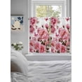 thumbnail image 3 of Pink Roses Bathroom Window Curtain, Spring Floral Elegant Pastoral Butterfly Light Filtering Coffee Kitchen Curtains, Bedroom Living Room Curtains 2 Panel 84"x54", 3 of 6