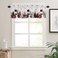 thumbnail image 7 of Merry Christmas Kitchen Curtains and Valances Set, Christmas Snowman Snowflake Tree Red Plaids Linen Rod Pocket Window Valance Window Curtain Panels for Living Room Bedroom, 27.5x36in, 3 Pieces, 7 of 7