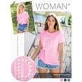 thumbnail image 4 of QAFOPEH Women's Daisy Print T-Shirt Crew Neck Short Sleeve Pullover Top, 4 of 6