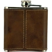 Hennessy Irish Coat of Arms Leather Flask - Rustic Brown