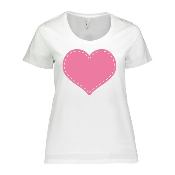 Inktastic Pink Heart (stitch Border) Women's Plus Size T-Shirt