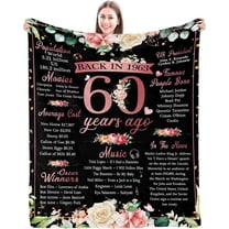 60th Birthday Gifts for Women 60th Birthday Gift Ideas 60th Birthday Decorations Women Happy 60th Birthday Gifts for Wife Mom Sister Friends Back in 1963 Birthday Gifts Blanket 50"x60"