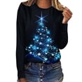 thumbnail image 2 of Jienlioq T-Shirts de Noël Grande Taille Mode pour Femmes à Col Rond à Manches Longues Imprimé Décontracté T-Shirt Blouse Hauts, 2 of 5