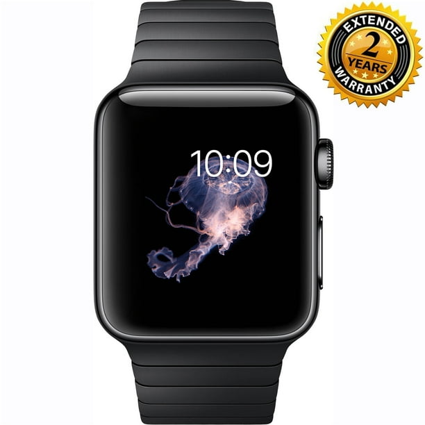 Apple Watch Series 2 38mm Smartwatch Space Black Stainless Steel Case Space Black Link Band With 2 Year Extended Warranty Walmart Com Walmart Com