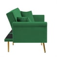 thumbnail image 5 of Convertible Sofa Bed Futon Couch Bed Velvet Sofa Bed Loveseat Sofa Futon Sofa Bed with Metal Legs, Adjustable Sofa Bed Accent Sofa Recliner with 2 Pillows and Nailhead Trim, Green, 5 of 7