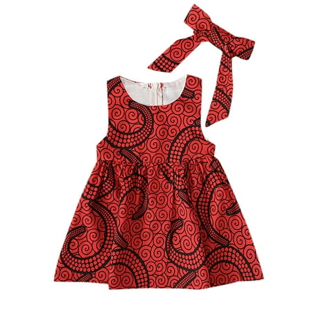

Toddler Clothes Young Girl Fashion Dresses African Dress Traditional 6M-3Y Dashiki Dresses Style Princess Baby Kids Toddler Sleeveless Headband Outfits Ankara Girls Girls 4t Girl Clothes Fall Winter