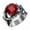 Red, variant on Mens Stainless Steel Twist Ring with Gemstone Ring Size 7-15-12-Red