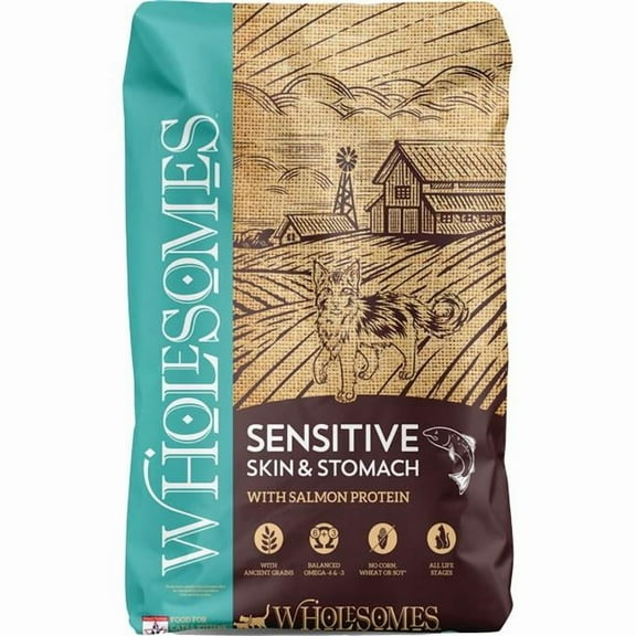 Wholesomes 2100084 Sensitive Skin & Stomach Cat Food - Salmon - 10 lbs