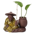 thumbnail image 4 of Zisha Fishing Old Man Tea Pet Vase Table Ornament Hydroponic Planter Chinese Style Teaware Decor for Home Office Display, 4 of 6