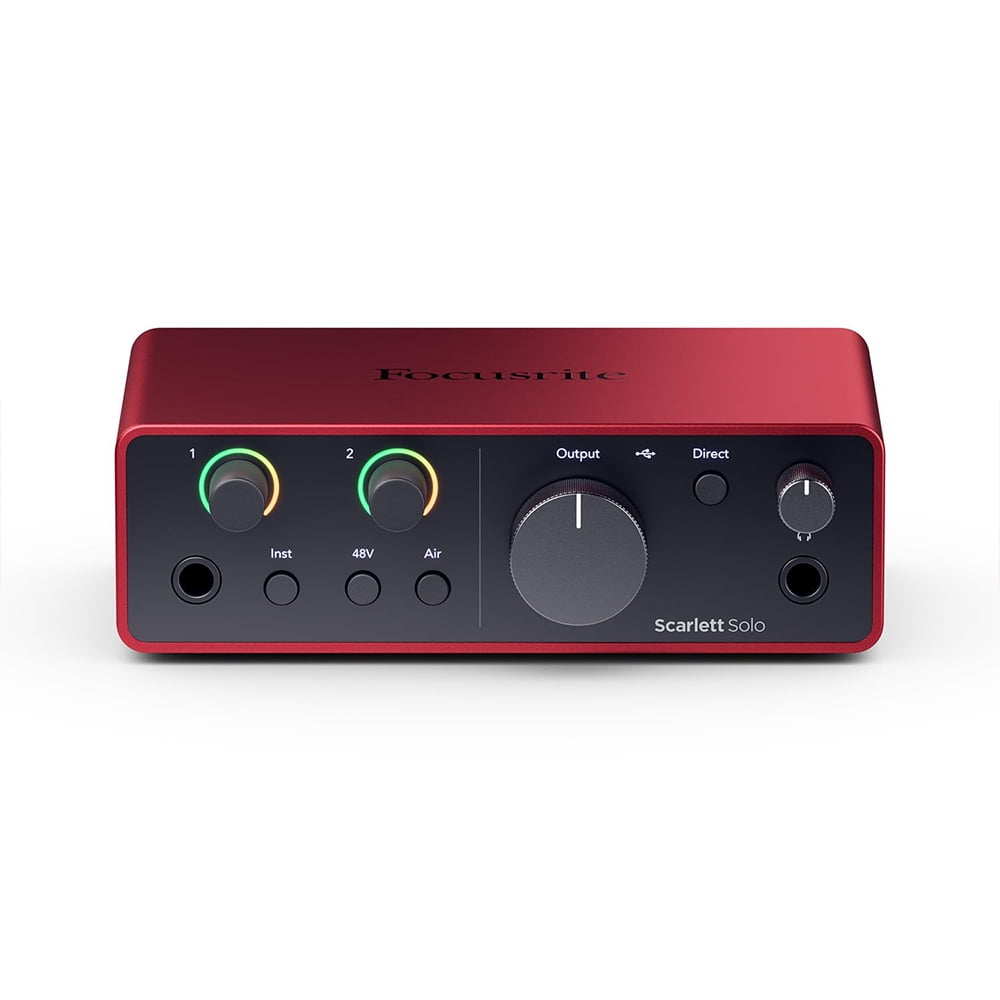 Focusrite Scarlett Solo 4th Gen Audio Interface AMS-SCARLETT-SOLO-4G Bundle with 2x OnStage MC-20 Production-Grade 20ft XLR to XLR Microphone Cable