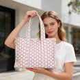 thumbnail image 6 of Women's Vintage Gingham Floral Quilted Tote Bag, Large Capacity Casual Shoulder Bag for Shopping, 6 of 6