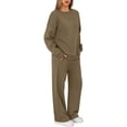 thumbnail image 4 of Kixjoy Jogging Suits for Women Oversized Fashion Long Sleeve Sweatsuit Workout Warm Sweatshirts and Pants Sets Basic Winter Womens Clothing, Khaki XXL, 4 of 6