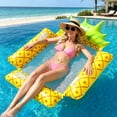 thumbnail image 4 of Inflatable Pool Float with Mesh Bottom Fruit Patterns, 4-Tube Floating Mat Chair Bed for Adults Portable Water Pool Lounger, 4 of 8