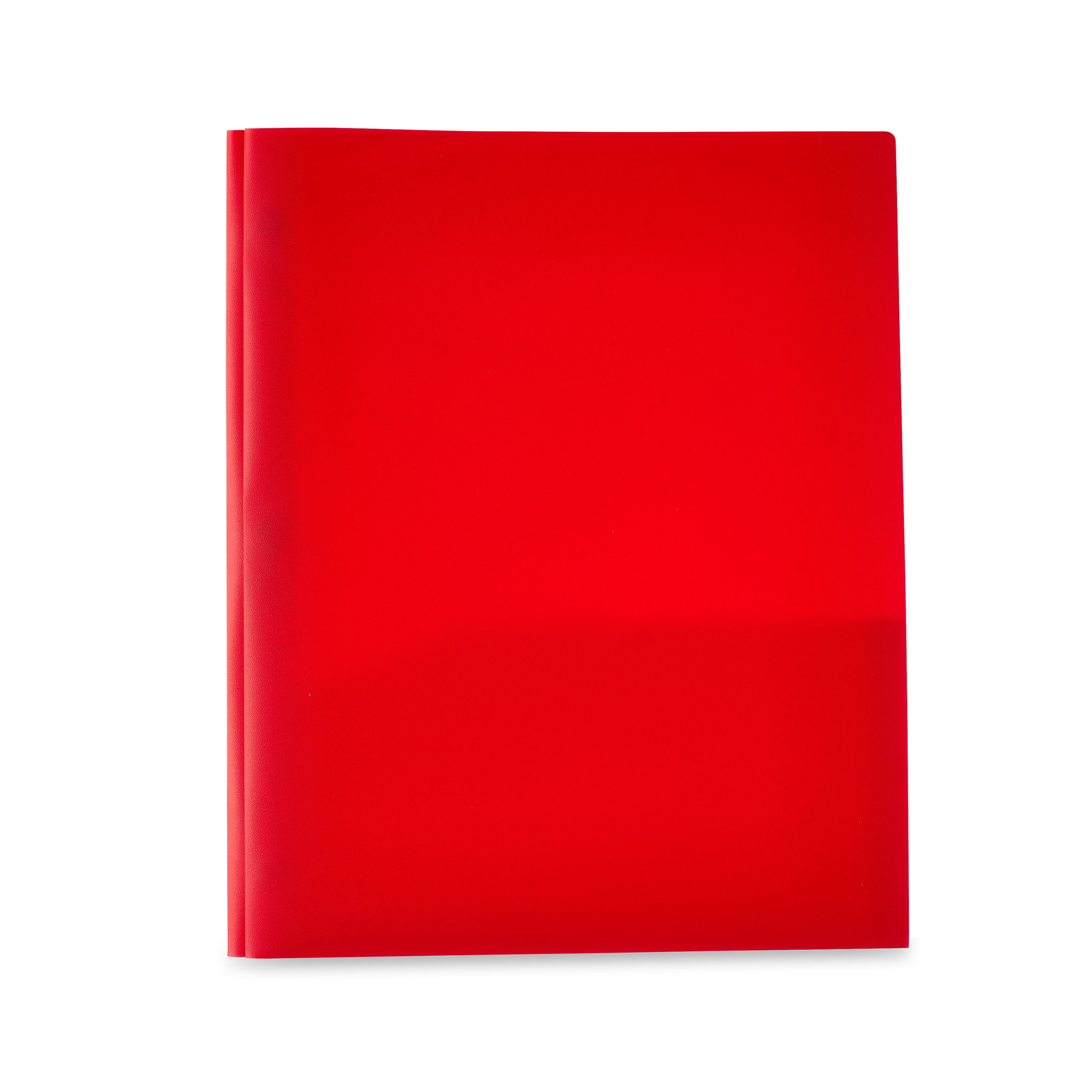 Pen+Gear 3-Prong Poly Folder, Red, 9.4' x 11.4', 50 Pack