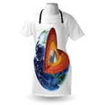 thumbnail image 3 of Earth Apron Earth Image Showing the Inner Core Geology and Science Themed Planet Globe Print, Unisex Kitchen Bib Apron with Adjustable Neck for Cooking Baking Gardening, Multicolor, by Ambesonne, 3 of 3
