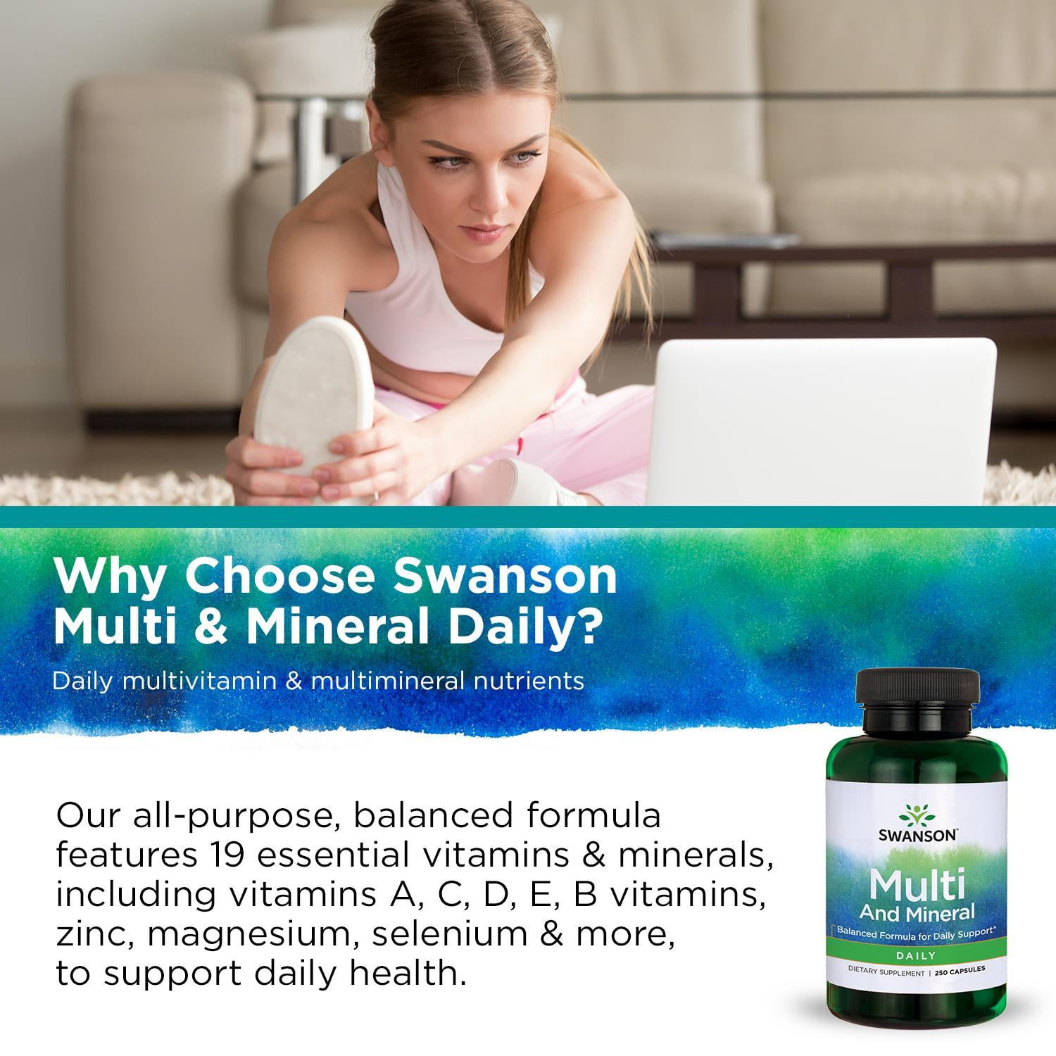 Swanson Daily Multivitamin and Mineral Capsules, 250 Count