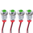 thumbnail image 2 of 4 Pcs 10mm LED Indicator Light 12-24V Waterproof Signal Light Metal Panel Light - Blue, 2 of 7