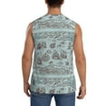 thumbnail image 4 of Bixox Men's Pirate Adventure Map Printed Shirt Sleeveless Fitness Tank Top-3X-Large, 4 of 7