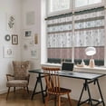 thumbnail image 5 of Grey Stripes Abstract Kitchen Curtains 45 Inch Length, Geometric Spring Flowers Country Tiers Curtains for Bathroom Bedroom Cafe, Light Filtering Small Window Treatment Drapes 2 Panels 42"Wx45"L, 5 of 8