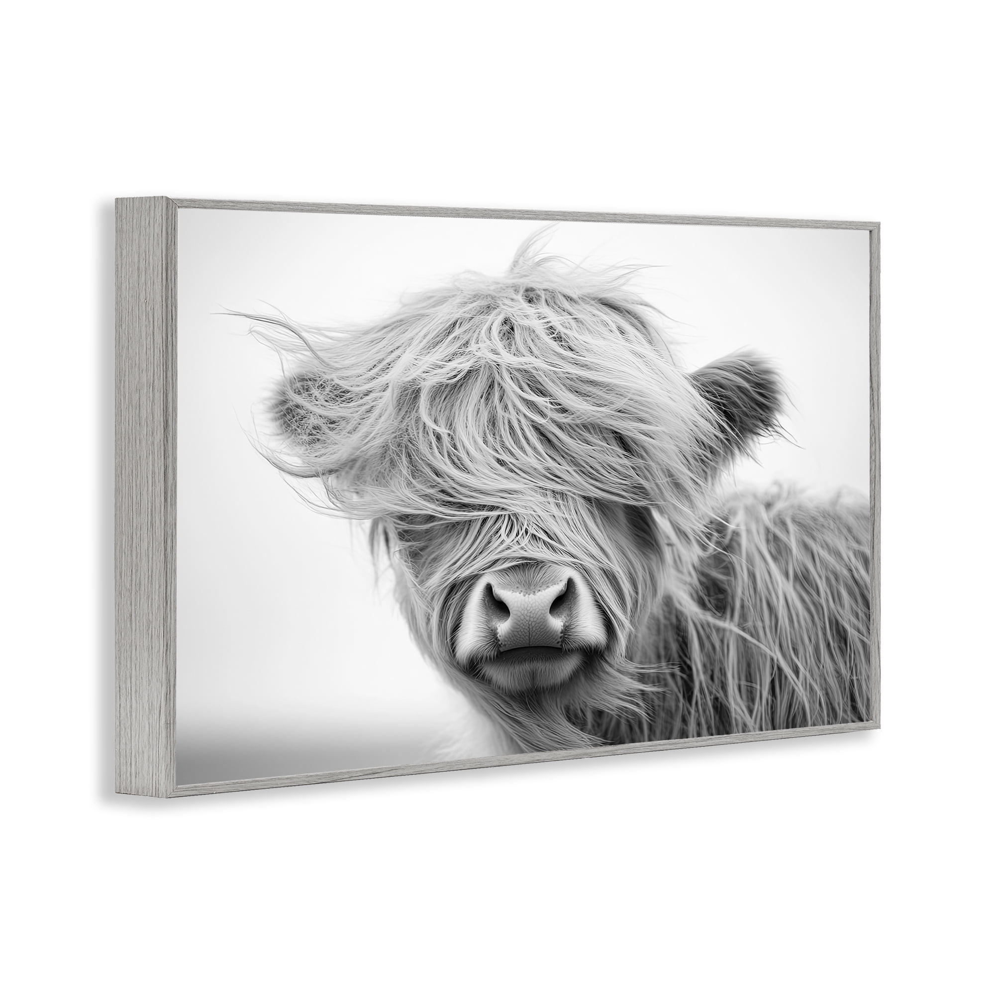 Stupell Industries Easy Breezy Cattle Gray Framed Giclee Art, design by Tina LeCour