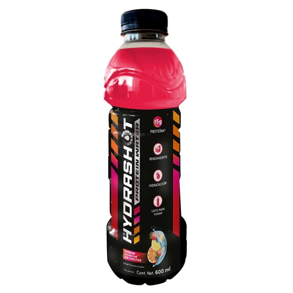 Bebida rehidratante Hydrashot con electrolitos orales sabor ponche de frutas 600 ml