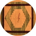 thumbnail image 1 of Ahgly Company Indoor Round Abstract Orange Modern Area Rugs, 6' Round, 1 of 4