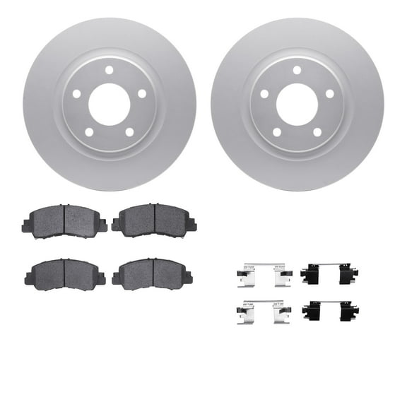 Dynamic Friction Company Front Geospec Brake Rotors with 5000 Advanced Brake Pads includes Hardware 4512-39058