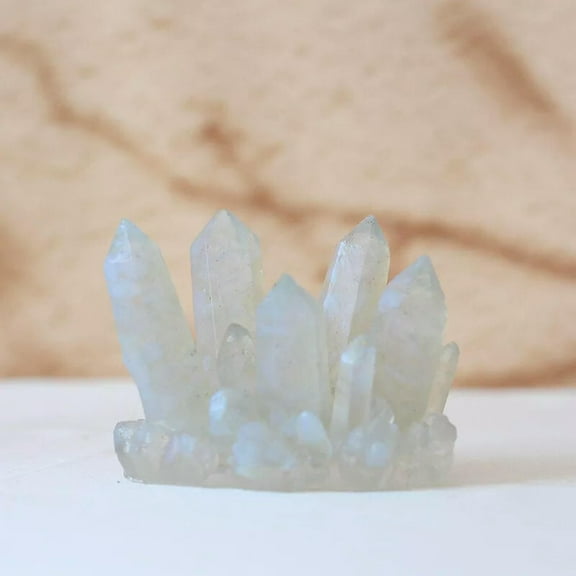 GKNET Natural Quartz Opal Crystal Gem Cluster Crushed Stone Druzy Geode Resin Specimen