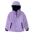 thumbnail image 2 of Otqutp Winter Children's Hooded Cotton Jacket Kids Boys Outdoor Sports and Leisure Punching Jacket Padded and Thickened Warm Jacket Cotton Clothing(Purple,98CM), 2 of 9