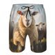 thumbnail image 3 of Balery Cute Prairie Sheep Herd Traje de Baño Estilo Hawaiano para Hombre, Shorts de Secado Rápido con Bolsillos-3X-Large, 3 of 6