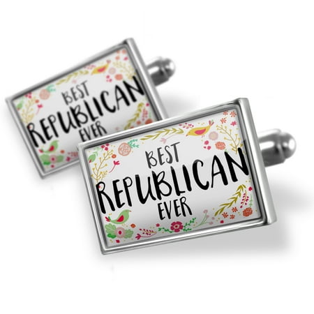 Cufflinks Happy Floral Border Republican - NEONBLOND