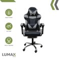 thumbnail image 3 of Silla Gamer Ergonómica Lumax Reclinable Respaldo Alto Reposa Pies Gris ZGS-955-CA, 3 of 4