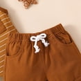 thumbnail image 5 of TOWED22 Boy Clothes Toddler Baby Boys Summer Outfits Sleeveless Patchwork T-Shirt Shorts Set 6 Months-4T(Brown,0-6 M), 5 of 6