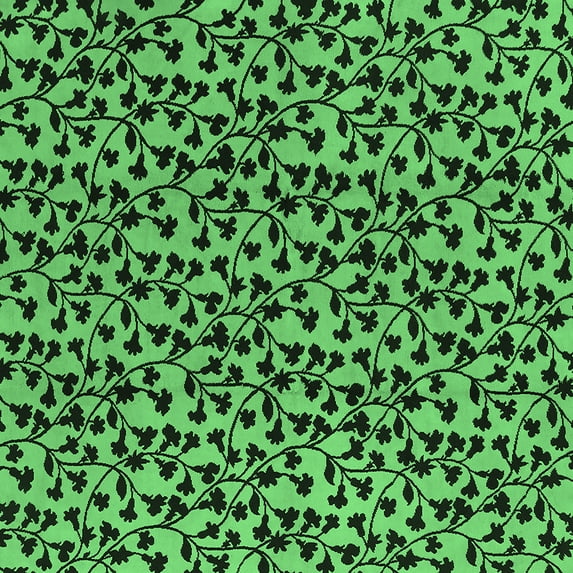 Ahgly Company Indoor Square Oriental Emerald Green Industrial Area Rugs, 3' Square