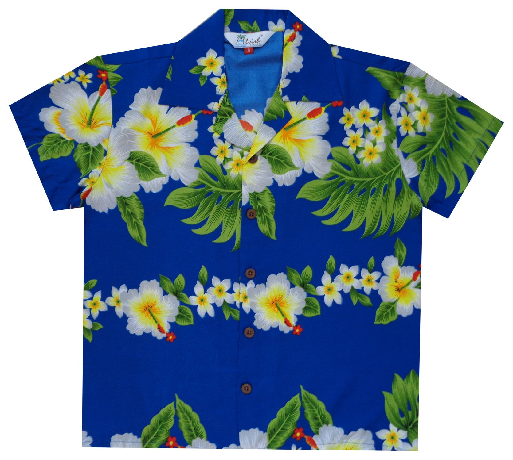 Boy Hawaiian Aloha Luau Shirt and Shorts 2 Piece Cabana Set in Blue Sunset