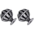 thumbnail image 2 of Wardrobe Knob, 2Set Hollow Cabinet Knob  For Bathroom For Kitchen For Office 366 Birdcag Antique Silver, 2 of 8