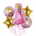 thumbnail image 3 of juego de globos de aluminio de princesa Peach rosa de 32 pulgadas con temática de princesa de dibujos animados para decoraciones de fiesta de cumpleaños de niña, 3 of 5
