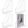 thumbnail image 6 of 4 Pack Acrylic Magazine Holder Desk Magazine Organizer Transparent Vertical Storage Box for Home Office Classroom Christmas Books Office, 6 of 9