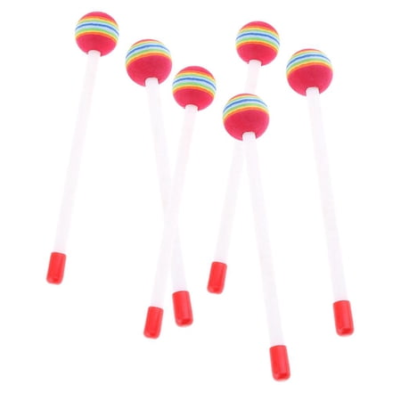 3x 1 Pair Head Drum Mallet Stick Hand Percussion for Kids Musical Toys